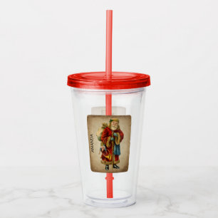 Vintage Christmas Old World Santa Claus Acrylic Tumbler
