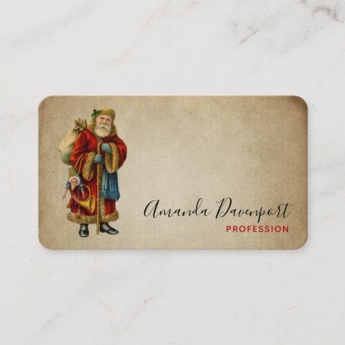 Vintage Christmas Old World Santa Claus Business Card