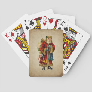 Vintage Christmas Old World Santa Claus Poker Cards