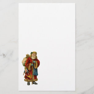 Vintage Christmas Old World Santa Claus Stationery