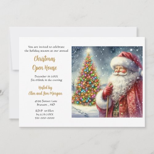 Vintage Christmas Open House Holiday  Invitation