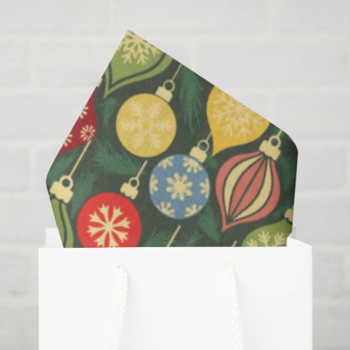 Vintage Christmas Ornament Colorful Holiday Tissue Paper