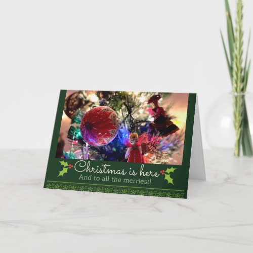 Vintage Christmas Ornament Holiday Card blank