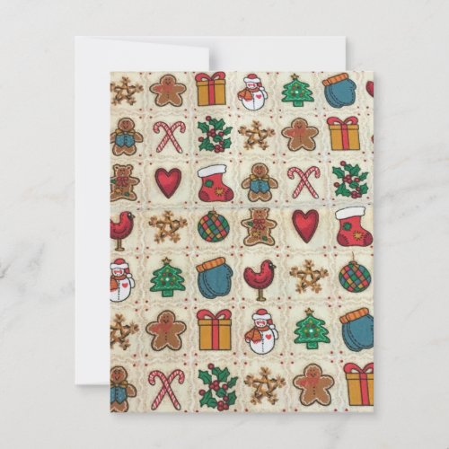 Vintage Christmas Ornament Pattern Design Holiday Card