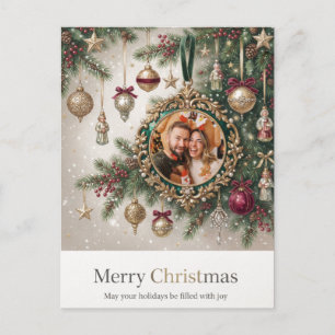 Vintage Christmas Ornament Photo Template  Postcard