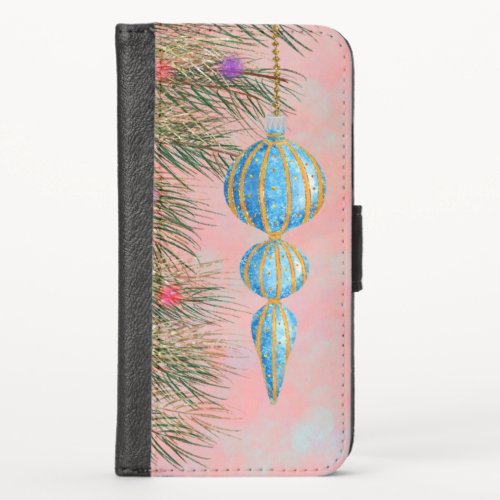  Vintage Christmas Ornament With Bokeh Effect  iPhone X Wallet Case