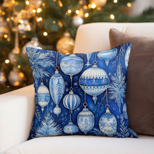 Blue And White Christmas Decorative Throw Pillows Zazzle