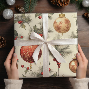 Vintage Christmas Ornaments Christmas  Wrapping Paper