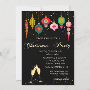 Vintage Christmas Ornaments Company Christmas Invitation