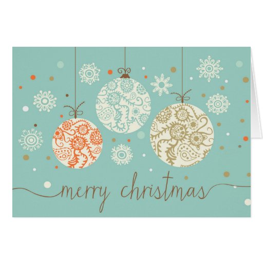 Vintage Christmas Ornaments Greeting Card | Zazzle