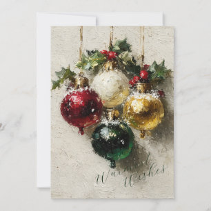Vintage Christmas Ornaments Holiday Card