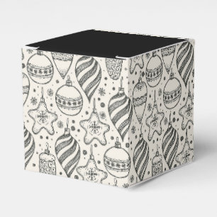 Vintage Christmas Ornaments Holiday Square Favor Boxes