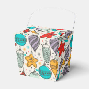 Vintage Christmas Ornaments Holiday Take Out Favor Boxes