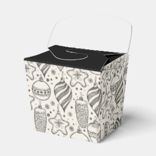 Vintage Christmas Ornaments Holiday Take Out Favor Boxes