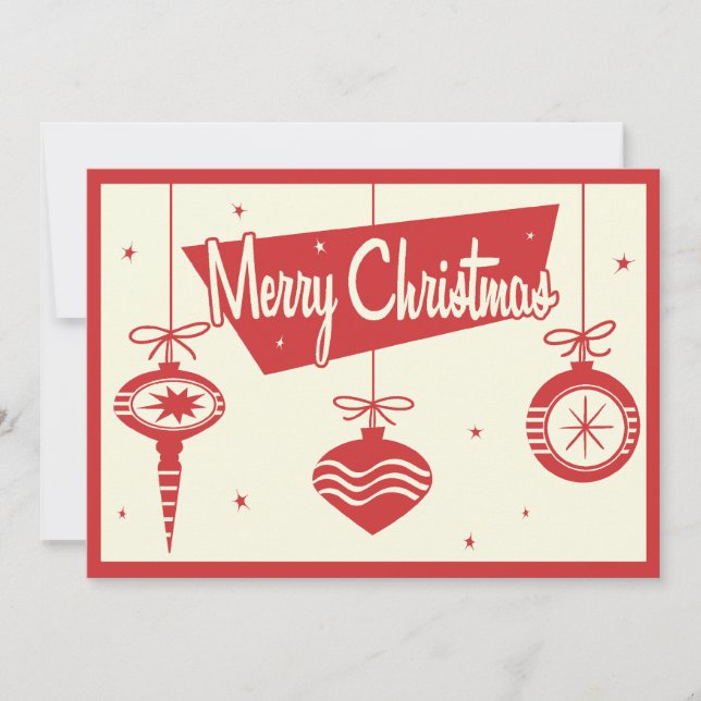 Vintage Christmas Ornaments Party Invitation (Front)