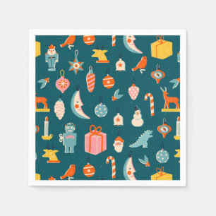 Vintage Christmas Ornaments Pattern Napkins