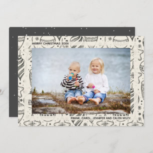 Vintage Christmas Ornaments Photo Holiday Card