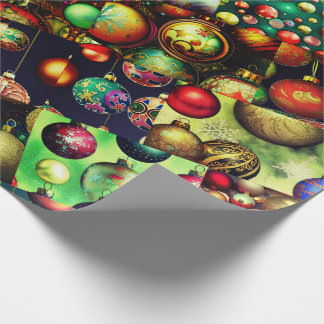 Vintage Christmas Ornaments Sampler  Wrapping Paper