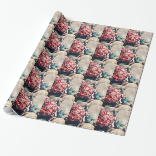 Vintage Christmas ornaments still life Wrapping Paper