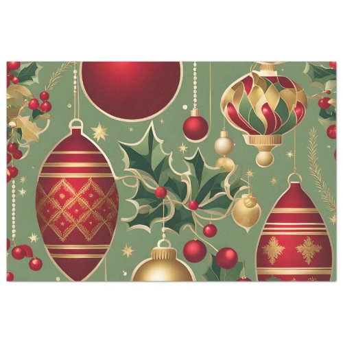 vintage christmas ornaments tissue paper