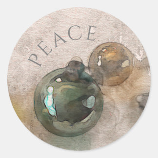 Vintage Christmas Ornaments Watercolor Classic Rou Classic Round Sticker