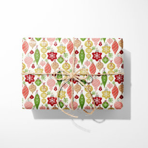 Vintage Christmas Ornaments Wrapping Paper