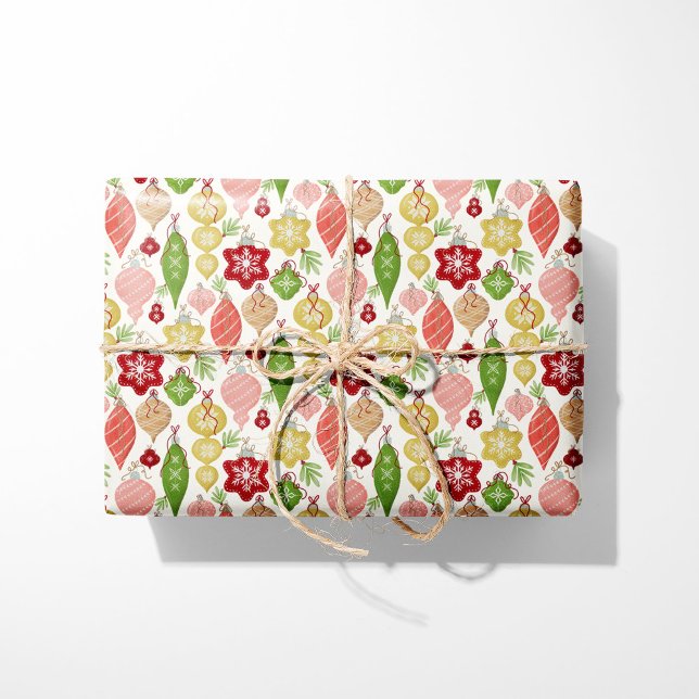 Vintage Christmas Ornaments Wrapping Paper (Creator Uploaded)