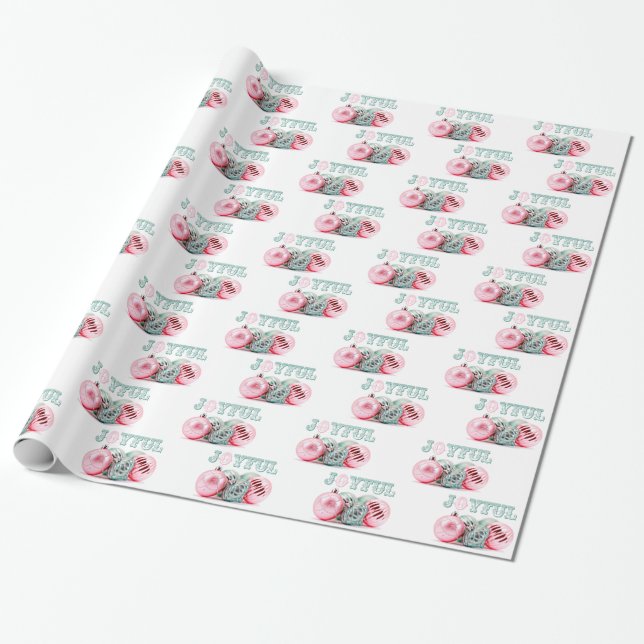 Vintage Christmas Ornaments Xmas Holiday Wrapping Paper (Unrolled)