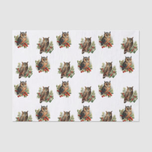 Vintage Christmas Owl Tissue Paper
