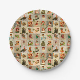 Vintage Christmas Paper Plates 7"
