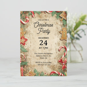 Vintage Christmas Party Invitation