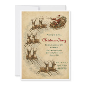 Vintage Christmas Party Invitation