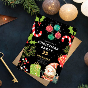 Vintage Christmas Party Invitation, Christmas Eve Invitation