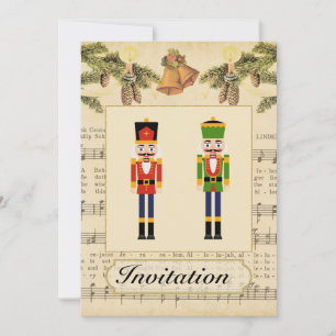 Vintage Christmas Party Invitation with Christmas