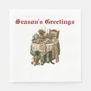 Vintage Christmas Party Tableware Collection Napkins