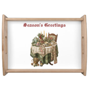 Vintage Christmas Party Tableware Collection Serving Tray