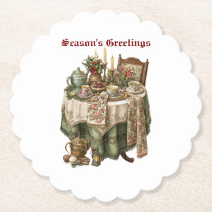 Vintage Christmas Party Tableware Paper Coaster