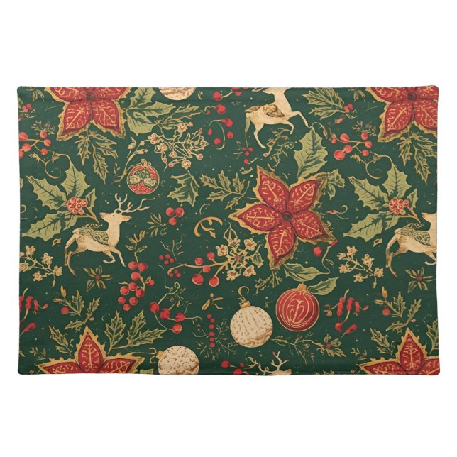 Vintage Christmas Pattern - Cloth Placemats (Front)