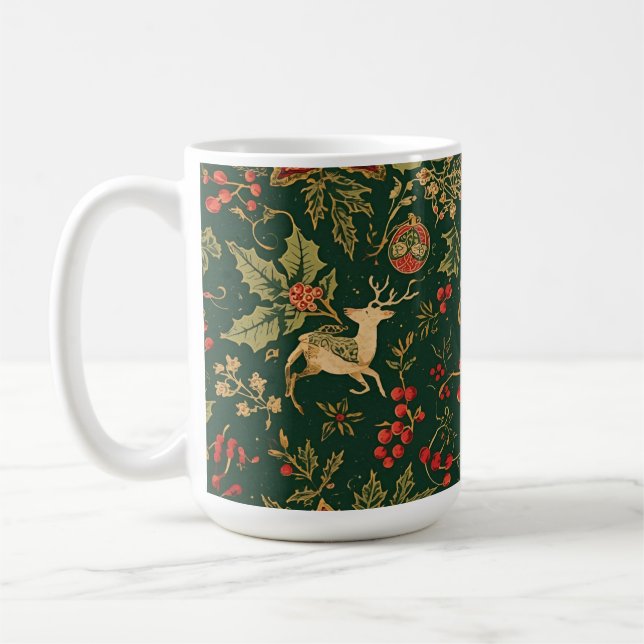 Vintage Christmas Pattern - Coffee Mug  (Left)