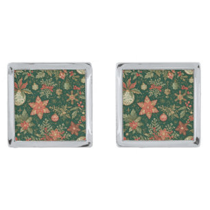 Vintage Christmas Pattern - Cufflinks