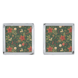 Vintage Christmas Pattern - Cufflinks