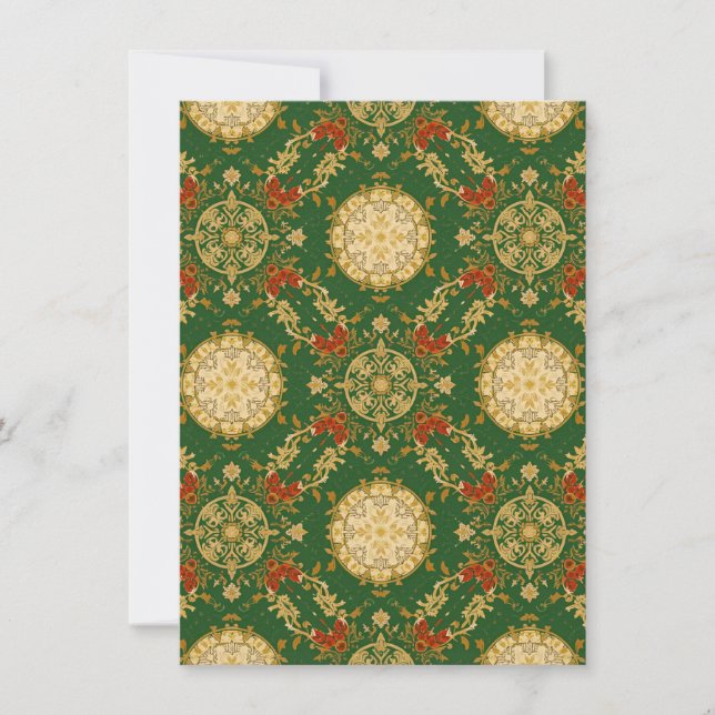 Vintage Christmas Pattern - Flat Note Card (Front)