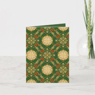 Vintage Christmas Pattern - Folded Note Card