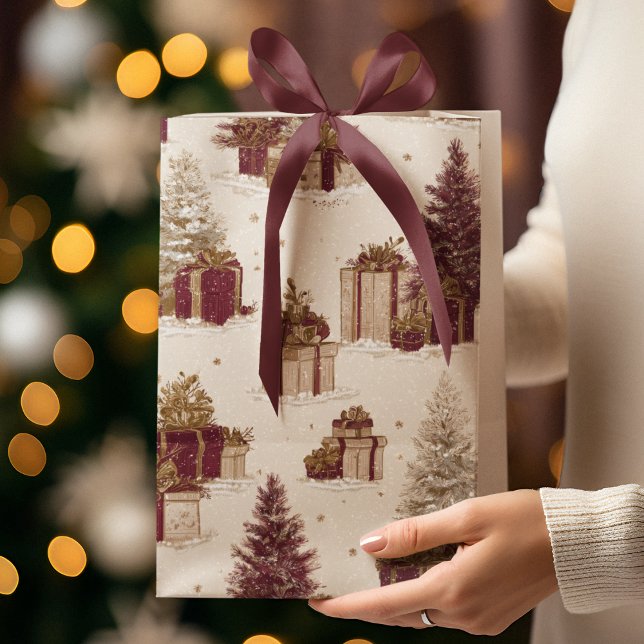 Vintage Christmas Pattern Gift Bag  (Creator Uploaded)