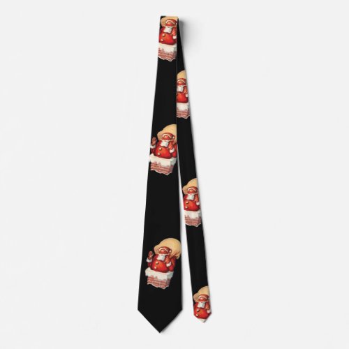 Vintage Christmas Pattern Jolly Santa Claus Tie