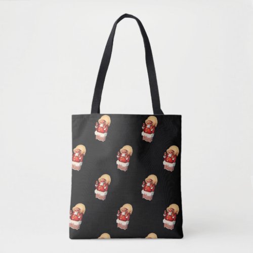 Vintage Christmas Pattern Jolly Santa Claus Tote Bag