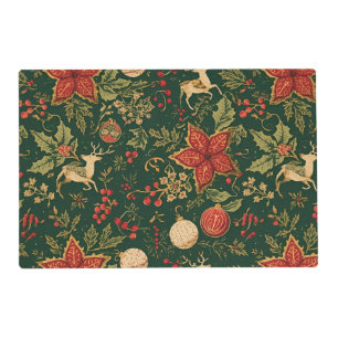 Vintage Christmas Pattern - Laminated Placemats