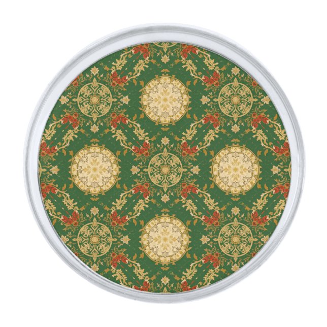 Vintage Christmas Pattern - Lapel Pin (Front)