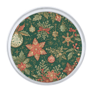 Vintage Christmas Pattern - Lapel Pin