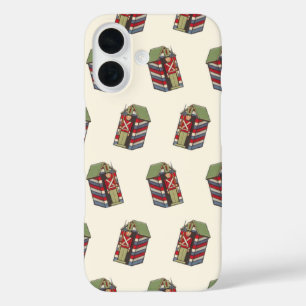 Vintage Christmas Pattern, Nutcracker Toy Soldier iPhone 16 Case